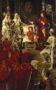 unknow artist Philip I, the Handsome, Conferring the Order of the Golden Fleece on his Son Charles of Luxembourg oil painting reproduction